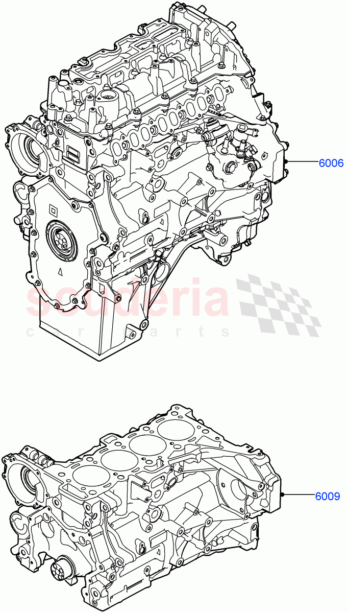 Service Engine And Short Block (2.0L AJ21D4 Diesel Mid) ((V) FROMMA000001) of Land Rover Land Rover Range Rover Velar (2017+) [2.0 Turbo Diesel AJ21D4]