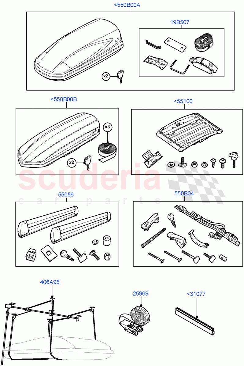 Carriers & Boxes(Halewood (UK)) of Land Rover Land Rover Range Rover Evoque (2019+) [1.5 I3 Turbo Petrol AJ20P3]