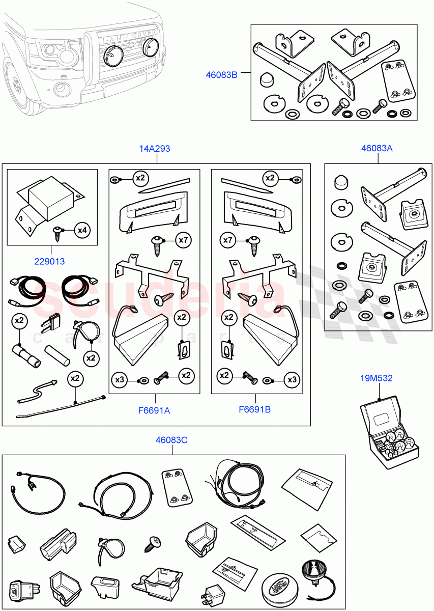 Accessory - Electrical Kit(Accessory, Front, Lighting)((V)FROMAA000001) of Land Rover Land Rover Discovery 4 (2010-2016) [3.0 Diesel 24V DOHC TC]