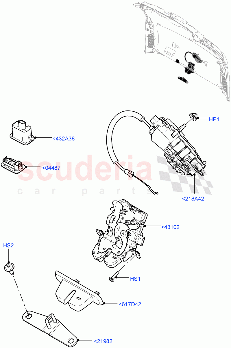 Luggage Compt/Tailgte Lock Controls(Changsu (China)) of Land Rover Land Rover Range Rover Evoque (2019+) [2.0 Turbo Diesel AJ21D4]