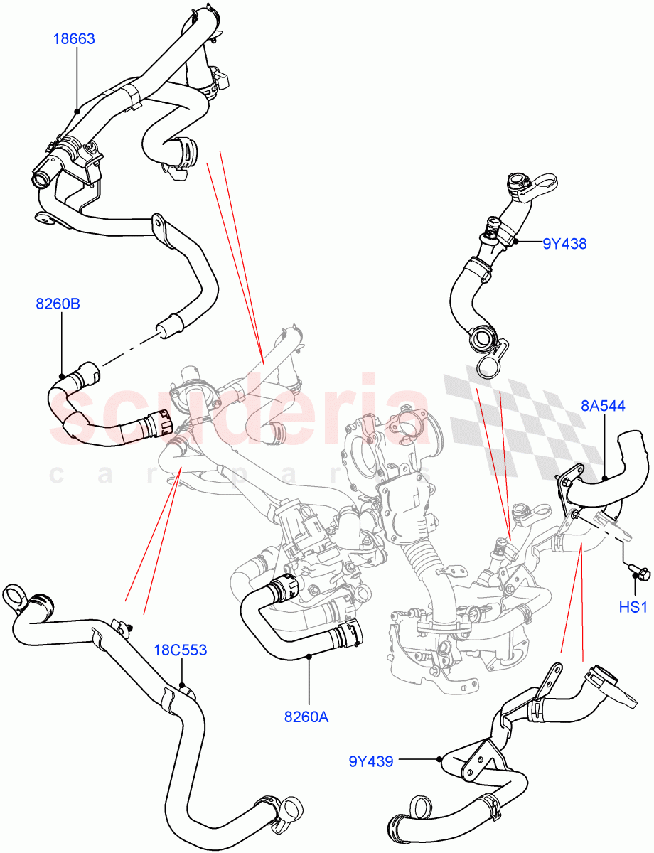 EGR Cooling System (2.0L I4 DSL HIGH DOHC AJ200, Itatiaia (Brazil)) ((V) FROMJT000001) of Land Rover Land Rover Discovery Sport (2015+) [2.0 Turbo Diesel]