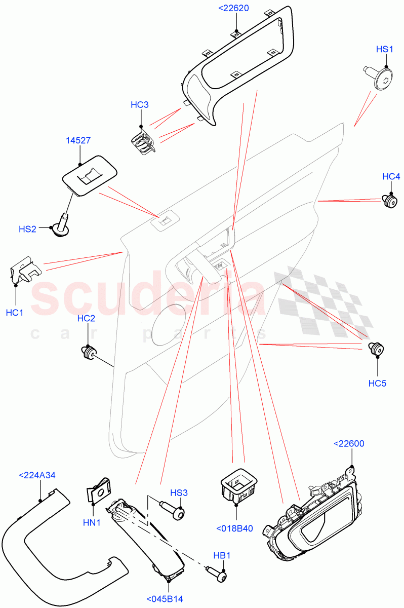 Rear Door Trim Installation(Halewood (UK))((V)TOKH999999) of Land Rover Land Rover Discovery Sport (2015+) [2.2 Single Turbo Diesel]