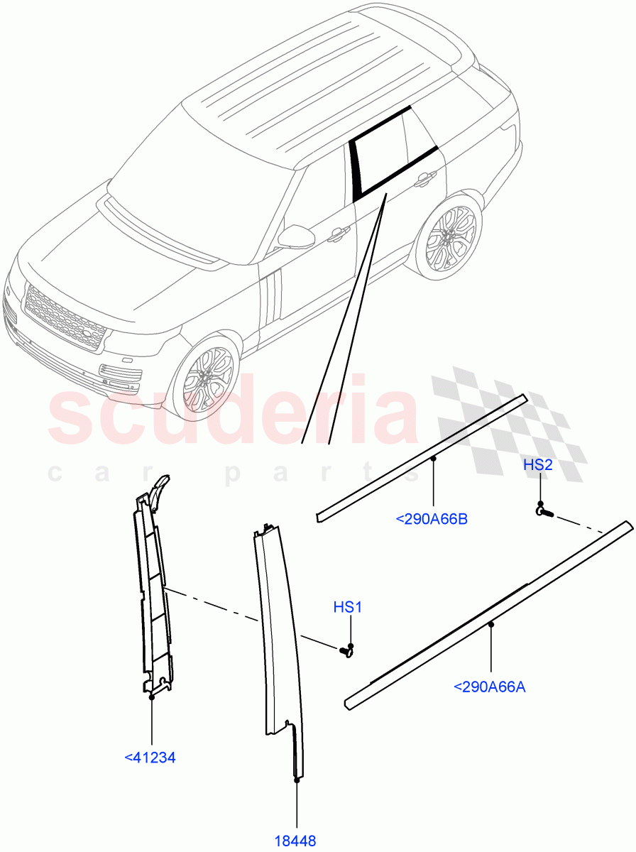 Rear Doors, Hinges & Weatherstrips (Finishers) of Land Rover Land Rover Range Rover (2012-2021) [2.0 Turbo Petrol AJ200P]