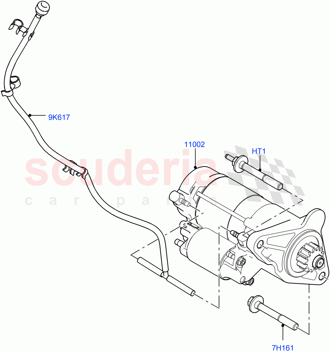 Starter Motor (2.0L I4 DSL HIGH DOHC AJ200, Halewood (UK), 2.0L I4 DSL MID DOHC AJ200) of Land Rover Land Rover Discovery Sport (2015+) [2.0 Turbo Diesel]