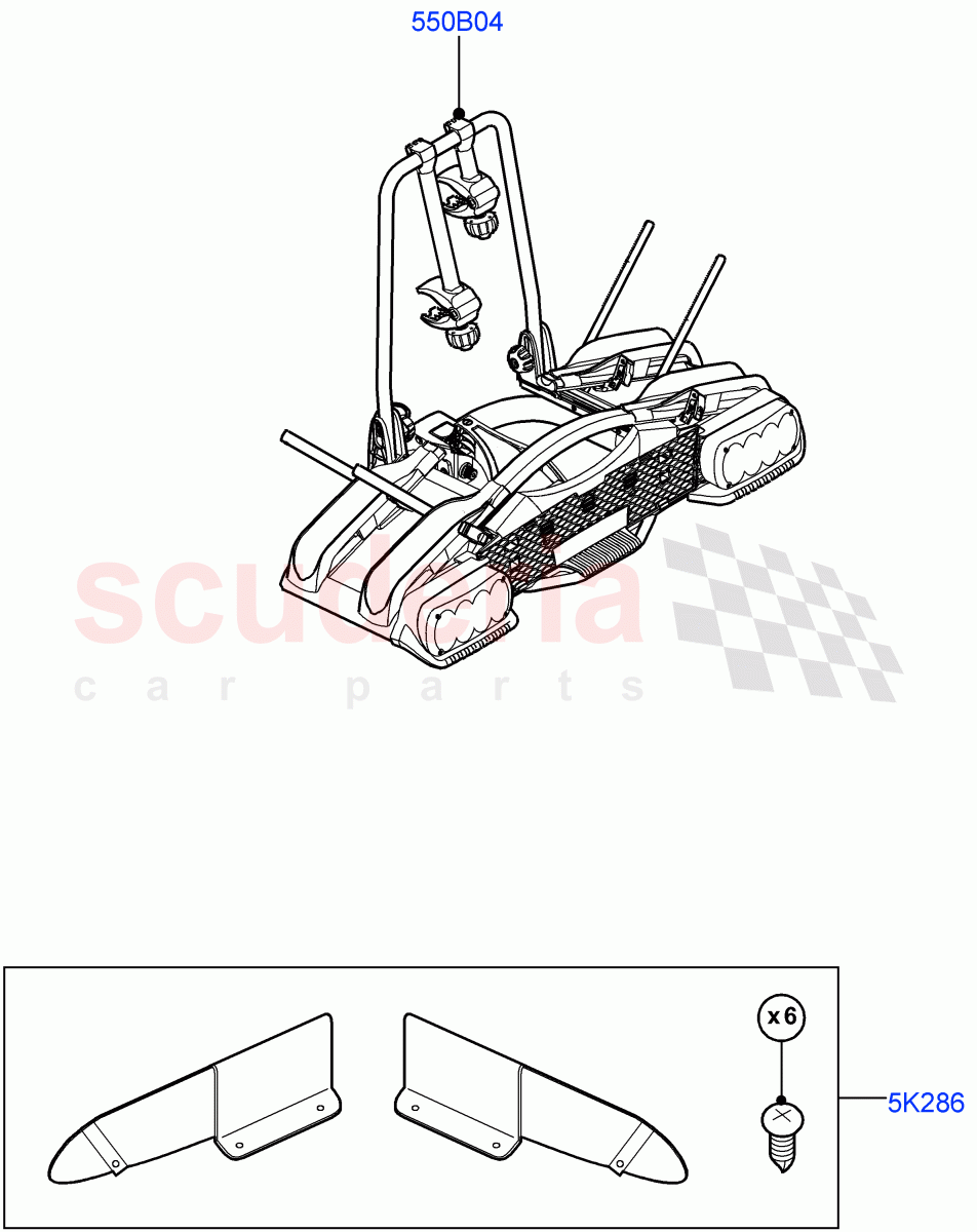 Carriers & Boxes(Bike Carriers)(Itatiaia (Brazil)) of Land Rover Land Rover Range Rover Evoque (2019+) [1.5 I3 Turbo Petrol AJ20P3]