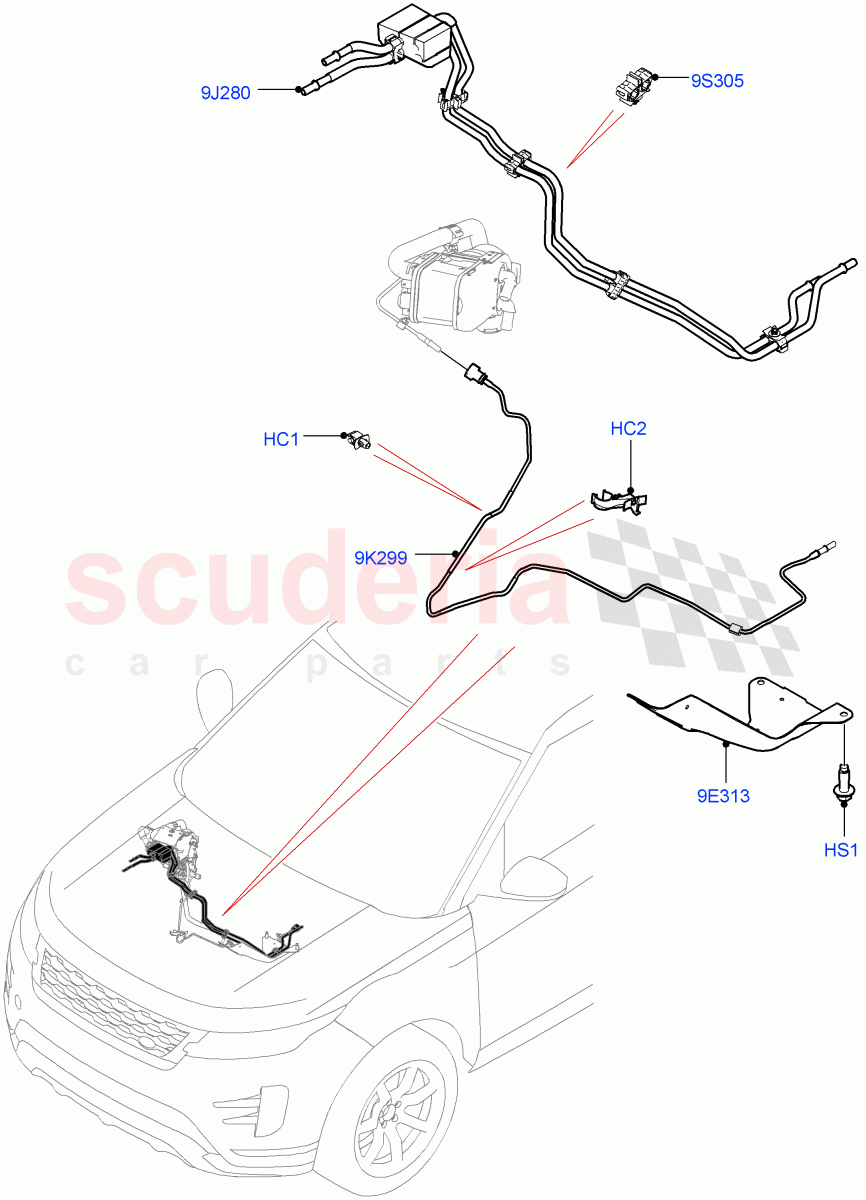 Fuel Lines(Under Floor)(2.0L AJ21D4 Diesel Mid,Halewood (UK))((V)FROMMH000001) of Land Rover Land Rover Range Rover Evoque (2019+) [2.0 Turbo Diesel AJ21D4]