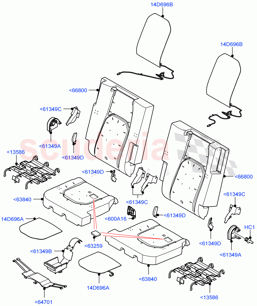 Rear Seat Pads/Valances & Heating(With 3rd Row Double Seat) of Land Rover Land Rover Defender (2020+) [2.0 Turbo Petrol AJ200P]