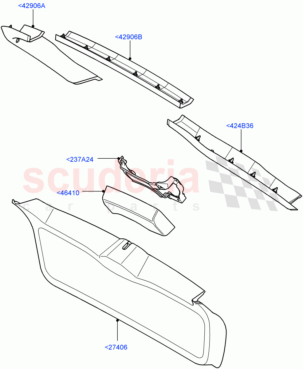 Back Door/Tailgate Trim Panels((V)FROMAA000001,(V)TOBA999999) of Land Rover Land Rover Range Rover Sport (2010-2013) [3.0 Diesel 24V DOHC TC]