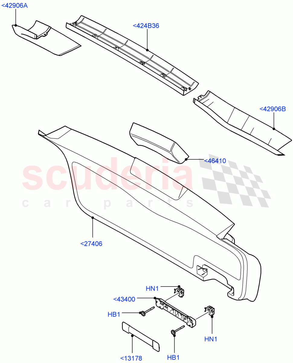 Back Door/Tailgate Trim Panels((V)FROMCA000001) of Land Rover Land Rover Range Rover Sport (2010-2013) [5.0 OHC SGDI NA V8 Petrol]