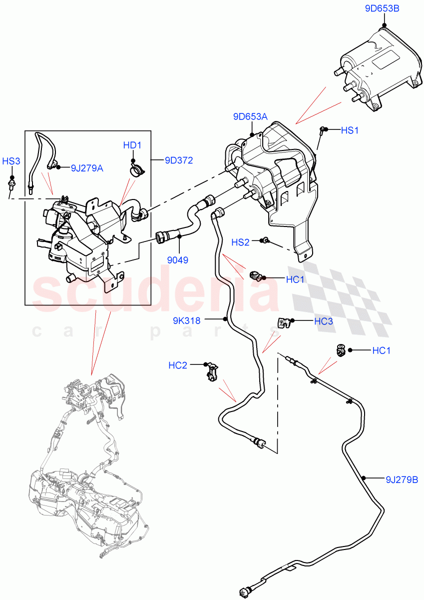 Carbon Canister (3.0L AJ20P6 Petrol High, Pet Tank With Leak Det - Lrg Filter, Petrol Tank With Leak Detection) ((V) FROMMA000001) of Land Rover Land Rover Range Rover Velar (2017+) [3.0 I6 Turbo Petrol AJ20P6]