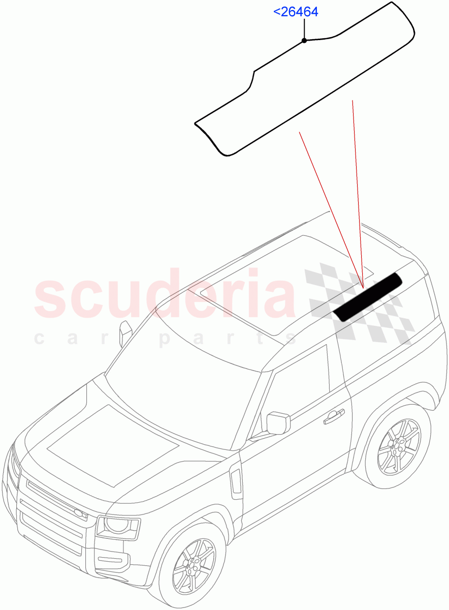 Roof Side Glass of Land Rover Land Rover Defender (2020+) [2.0 Turbo Diesel]