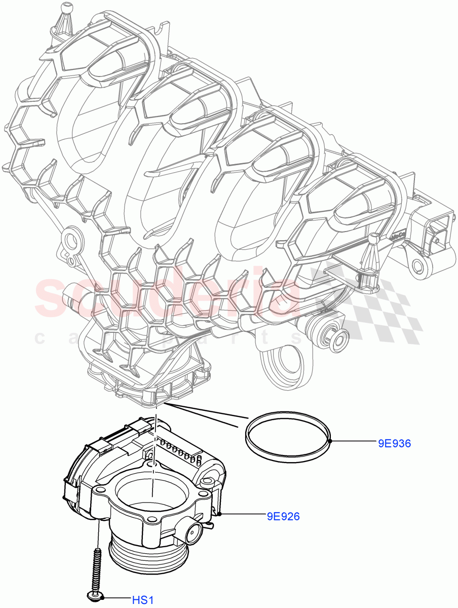Throttle Housing (2.0L 16V TIVCT T/C 240PS Petrol, Itatiaia (Brazil)) ((V) FROMGT000001) of Land Rover Land Rover Discovery Sport (2015+) [2.0 Turbo Petrol GTDI]