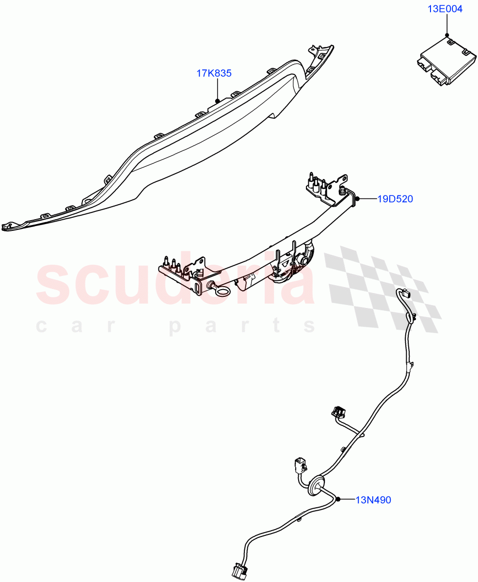 Towing Equipment(Electric Deployable Tow Bar)(Itatiaia (Brazil)) of Land Rover Land Rover Range Rover Evoque (2019+) [1.5 I3 Turbo Petrol AJ20P3]