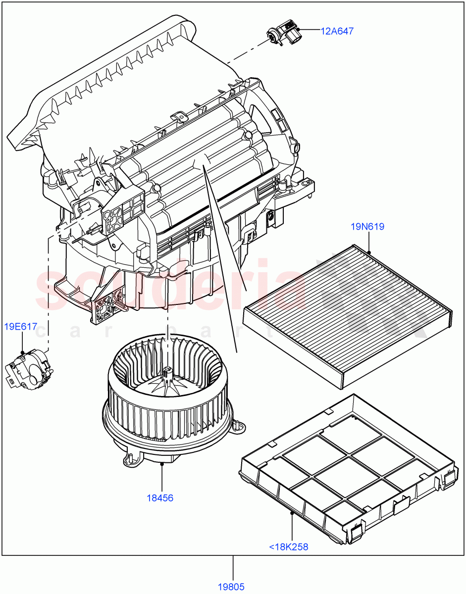 Heater/Air Con Blower And Compnts of Land Rover Land Rover Range Rover Sport (2014+) [2.0 Turbo Diesel]