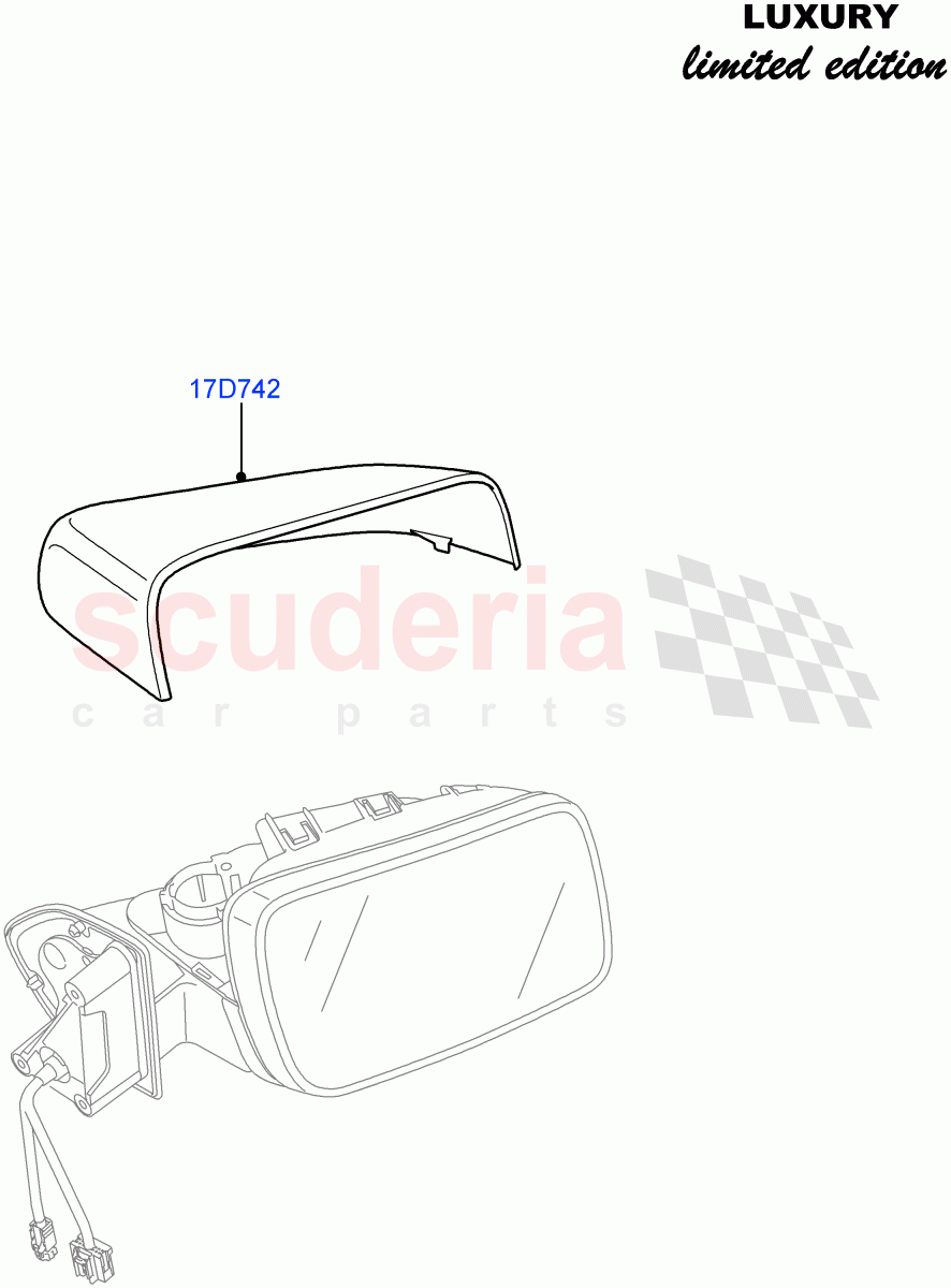 Exterior Rear View Mirror((V)FROMCA000001,(V)TODA999999) of Land Rover Land Rover Discovery 4 (2010-2016) [5.0 OHC SGDI NA V8 Petrol]