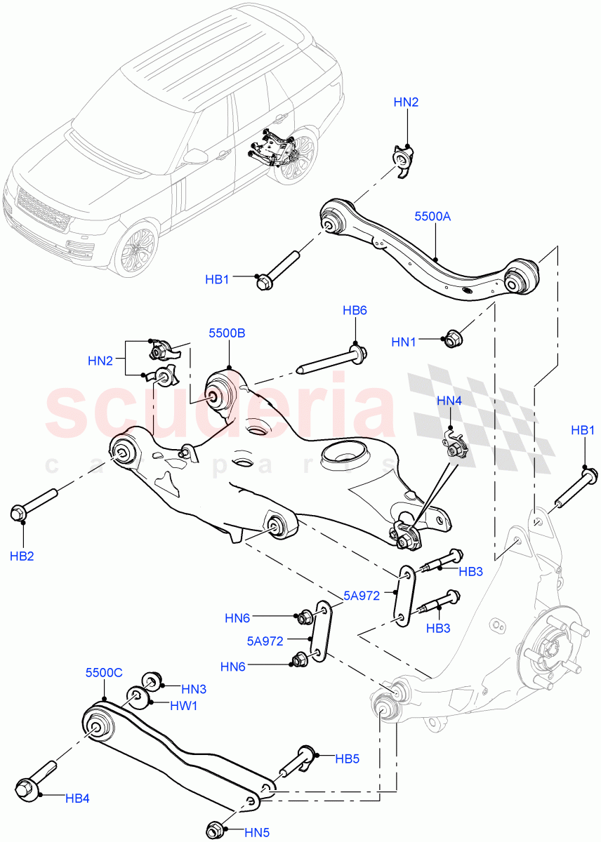 Rear Suspension Arms of Land Rover Land Rover Range Rover (2012-2021) [2.0 Turbo Petrol AJ200P]