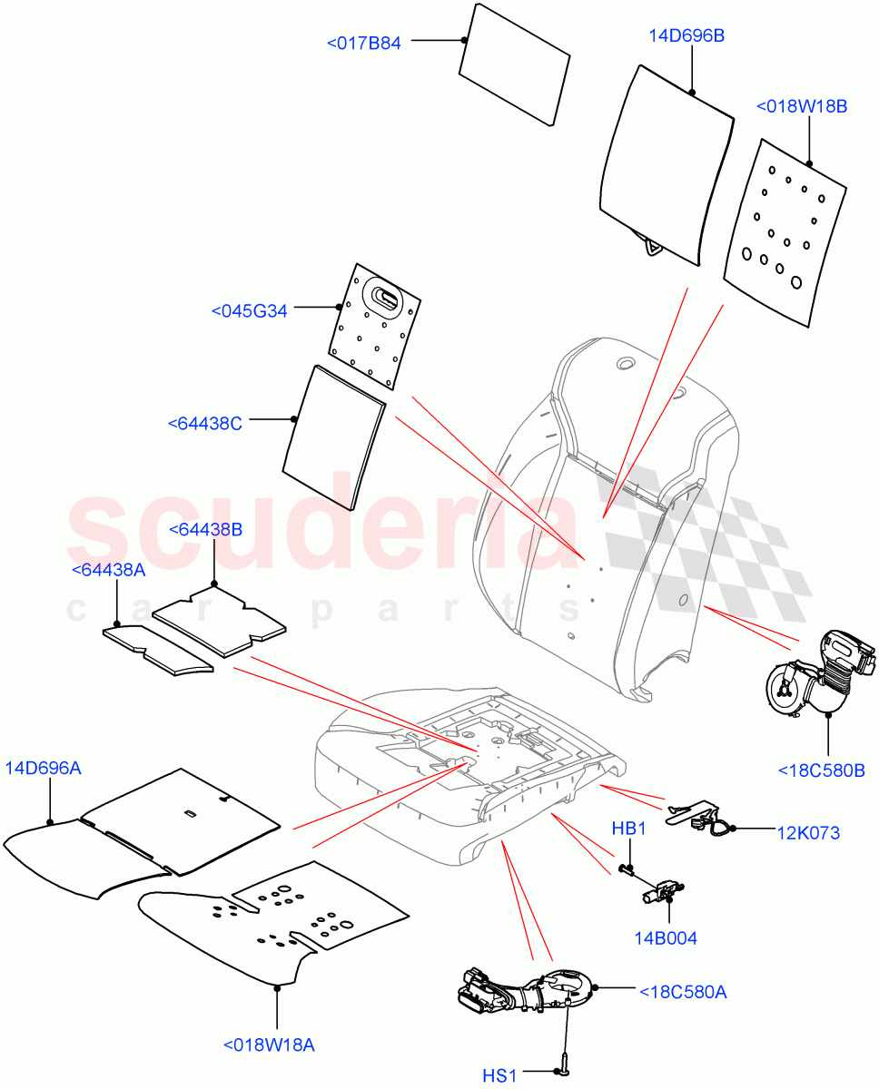 Front Seat Pads/Valances & Heating(Heating, Nitra Plant Build)((V)FROMK2000001) of Land Rover Land Rover Discovery 5 (2017+) [3.0 I6 Turbo Diesel AJ20D6]