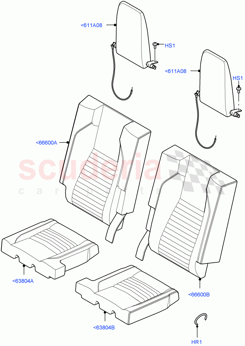 Rear Seat Covers(Windsor Leather,Halewood (UK),With 3rd Row Double Seat)((V)FROMLH000001) of Land Rover Land Rover Discovery Sport (2015+) [2.0 Turbo Diesel AJ21D4]