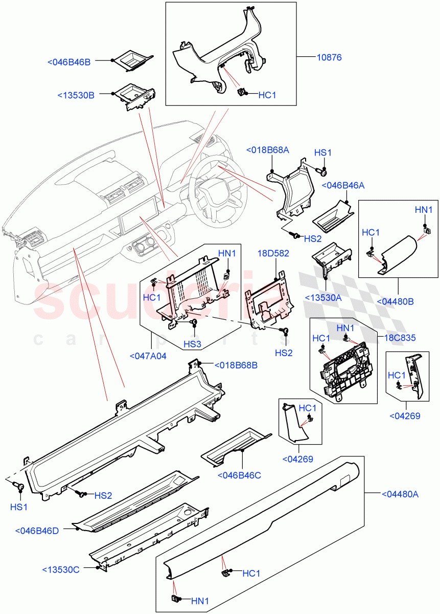 Instrument Panel(External Components, Centre) of Land Rover Land Rover Defender (2020+) [3.0 I6 Turbo Diesel AJ20D6]