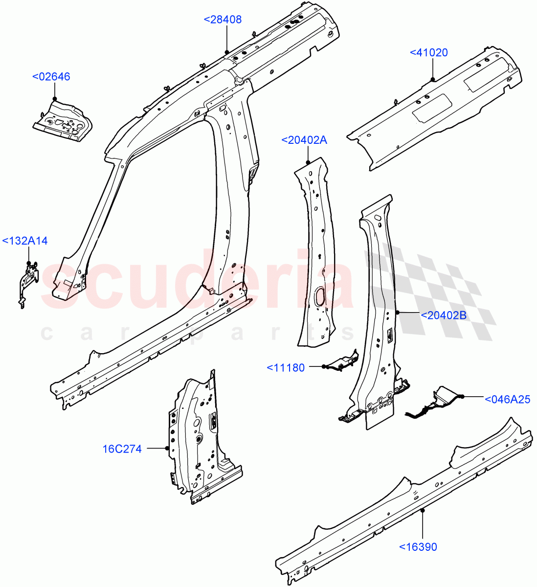 Side Panels - Inner(Middle - Front) of Land Rover Land Rover Defender (2020+) [3.0 I6 Turbo Diesel AJ20D6]