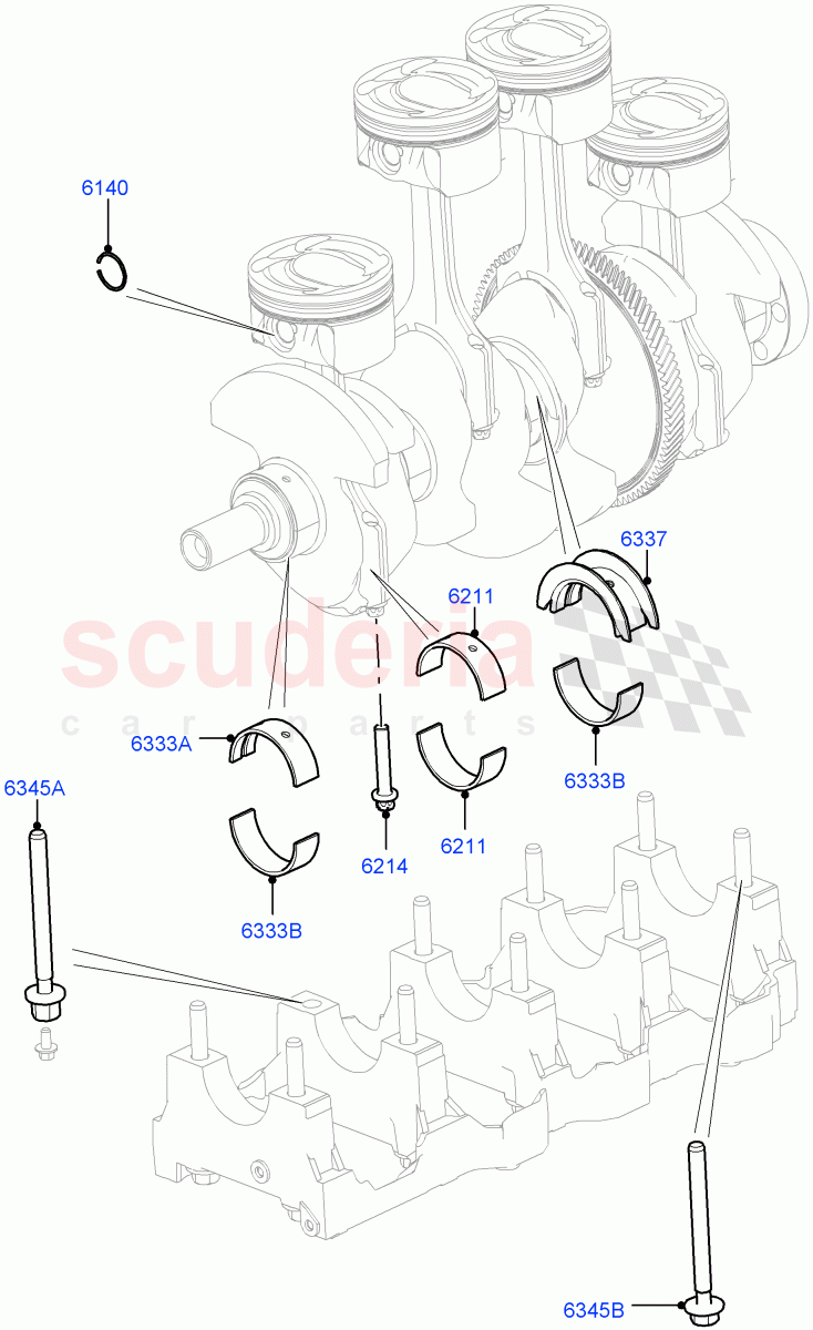 Crankshaft/Pistons And Bearings(2.0L 16V TIVCT T/C 240PS Petrol) of Land Rover Land Rover Range Rover Sport (2014+) [2.0 Turbo Petrol GTDI]