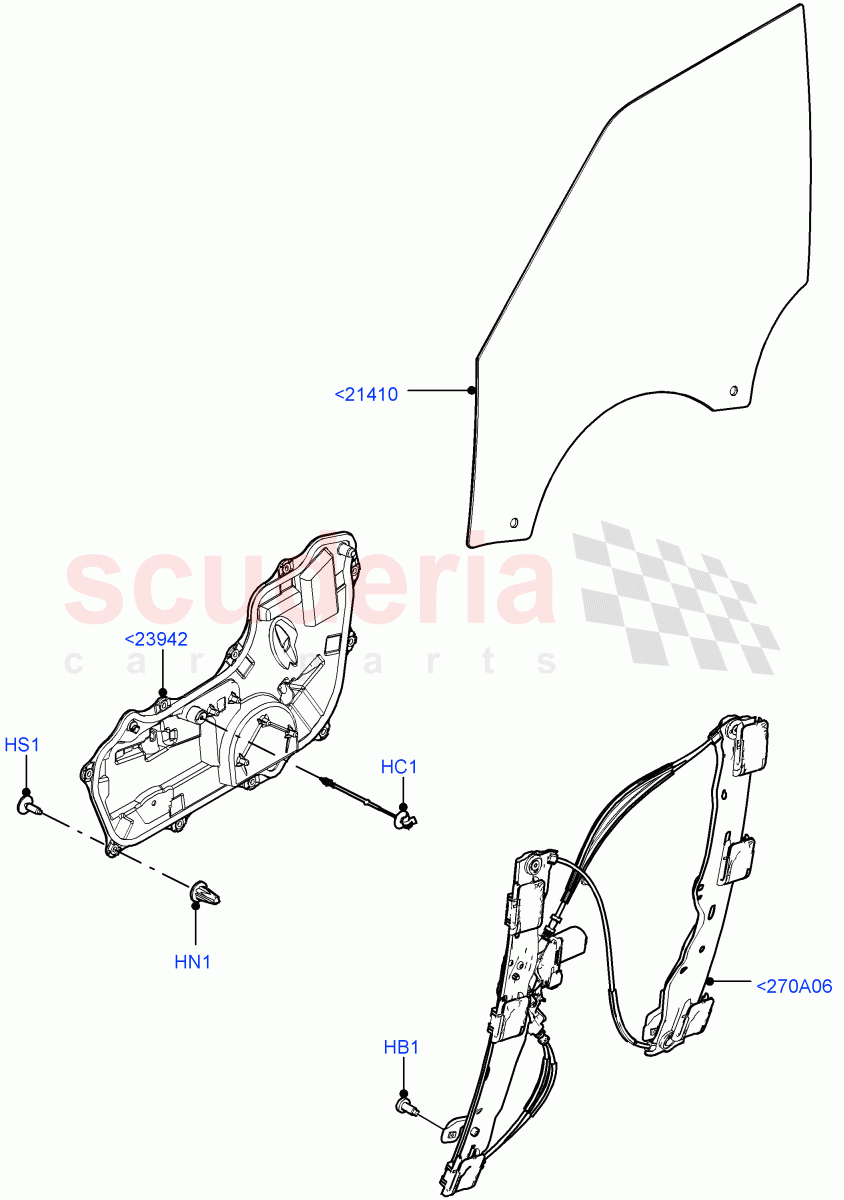 Front Door Glass & Window Controls (Changsu (China)) of Land Rover Land Rover Range Rover Evoque (2019+) [2.0 Turbo Diesel AJ21D4]