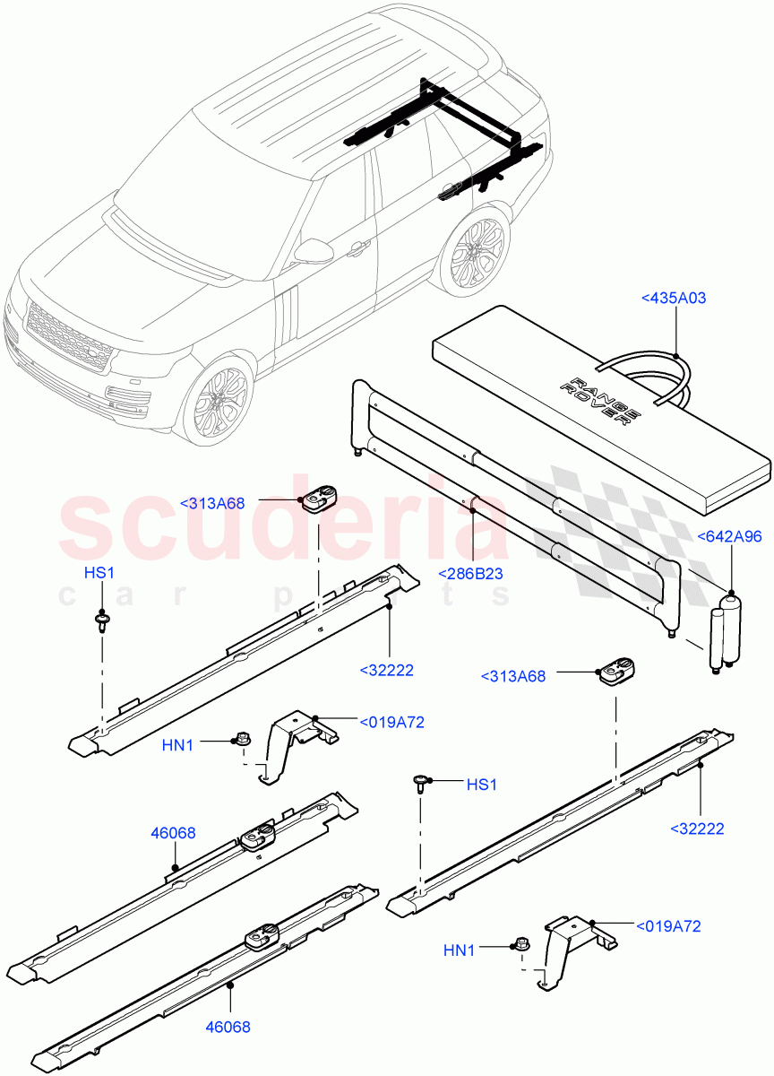 Load Compartment Trim(Floor)(Load Retainer Luggage Rails,Load Retainer Lugg Rail With Ret Kt) of Land Rover Land Rover Range Rover (2012-2021) [4.4 DOHC Diesel V8 DITC]