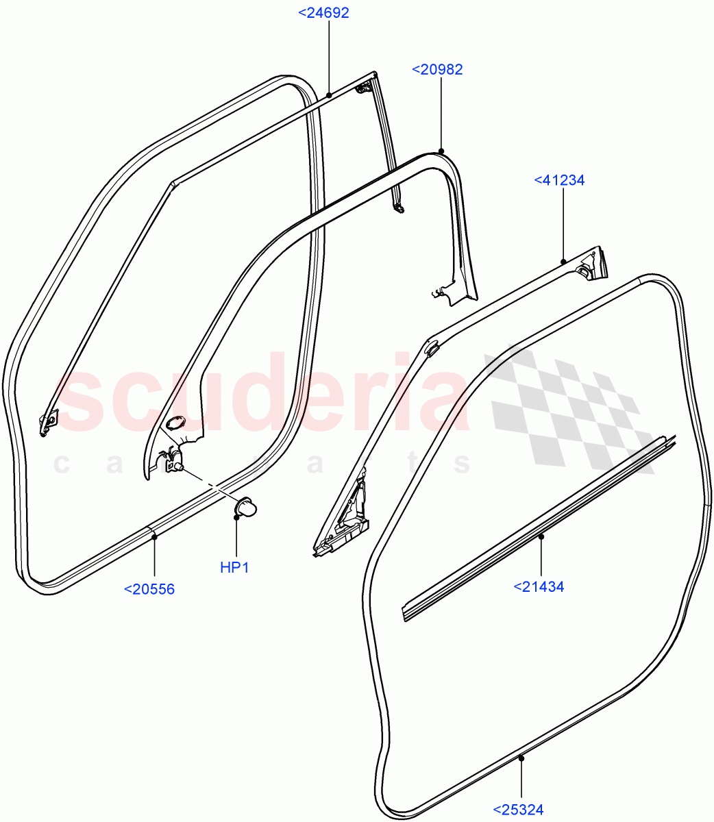 Front Doors, Hinges & Weatherstrips (Weatherstrips And Seals) (5 Door, Itatiaia (Brazil)) ((V) FROMGT000001) of Land Rover Land Rover Range Rover Evoque (2012-2018) [2.2 Single Turbo Diesel]