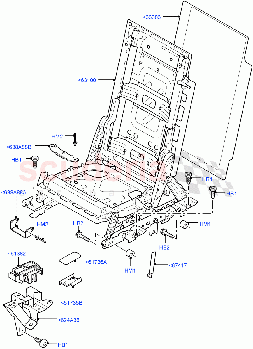 Rear Seat Frame(Row 3)(With 7 Seat Configuration)((V)FROMAA000001) of Land Rover Land Rover Discovery 4 (2010-2016) [5.0 OHC SGDI NA V8 Petrol]