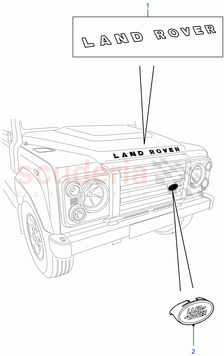 Badges And Decals((V)FROMDA000001) of Land Rover Land Rover Defender (2007-2016)