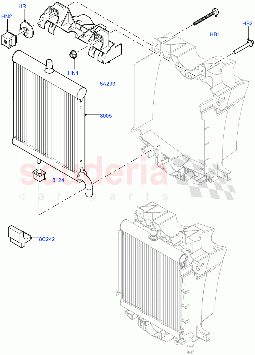 Radiator/Coolant Overflow Container (Auxiliary Unit, Solihull Plant Build) (3.0 V6 D Gen2 Twin Turbo, With Standard Engine Cooling System, With Extra Engine Cooling System) ((V) FROMFA000001) of Land Rover Land Rover Range Rover (2012-2021) [3.0 Diesel 24V DOHC TC]