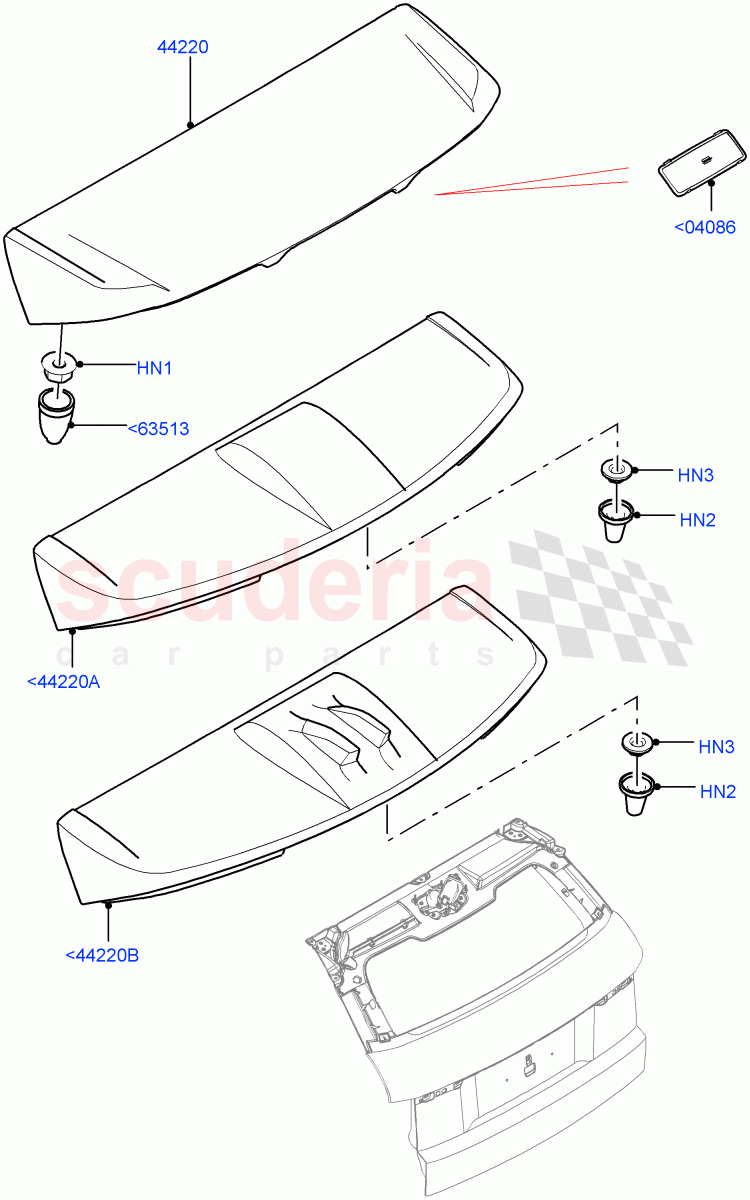 Spoiler And Related Parts (Changsu (China)) ((V) FROMEG000001) of Land Rover Land Rover Range Rover Evoque (2012-2018) [2.0 Turbo Petrol GTDI]