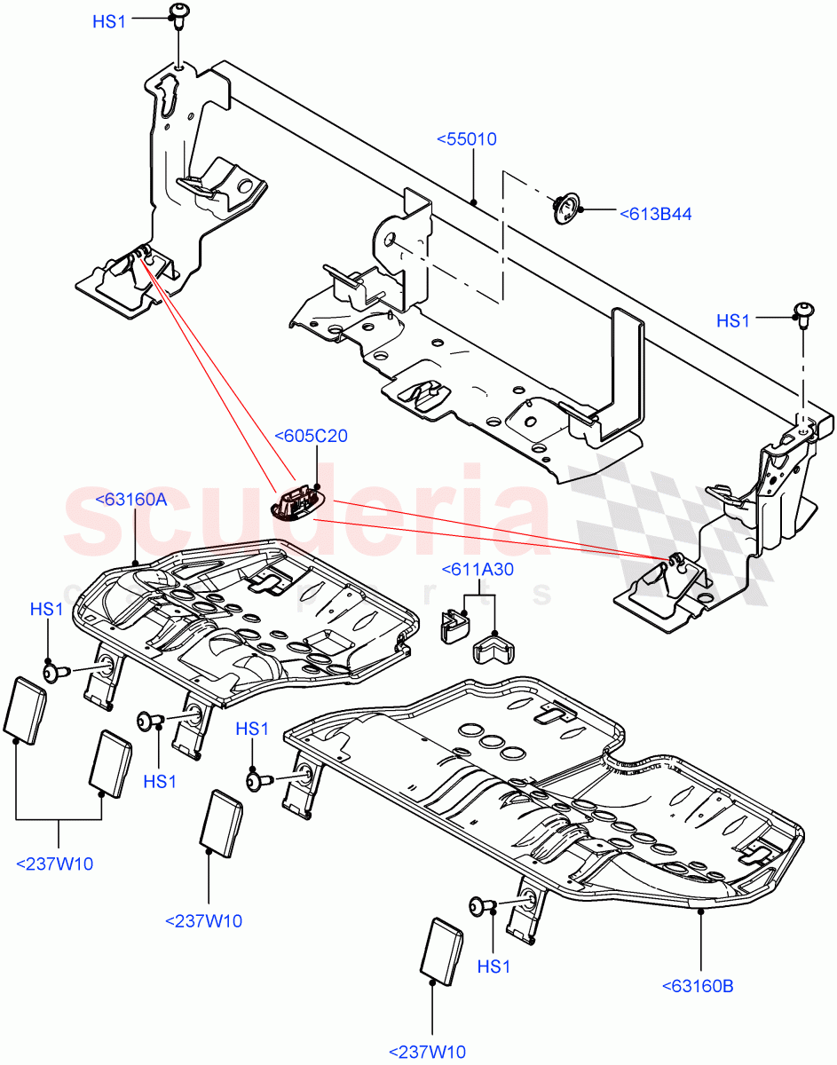 Rear Seat Base(Itatiaia (Brazil),With 60/40 Split - Folding Rr Seat)((V)FROMGT000001) of Land Rover Land Rover Discovery Sport (2015+) [2.0 Turbo Petrol GTDI]