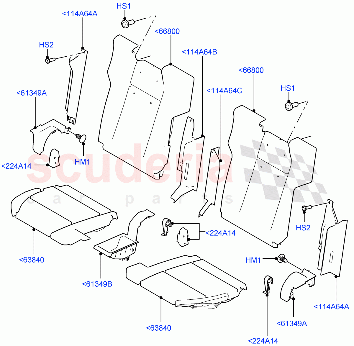 Rear Seat Pads/Valances & Heating(Row 3)(With 7 Seat Configuration) of Land Rover Land Rover Range Rover Sport (2014+) [3.0 I6 Turbo Diesel AJ20D6]