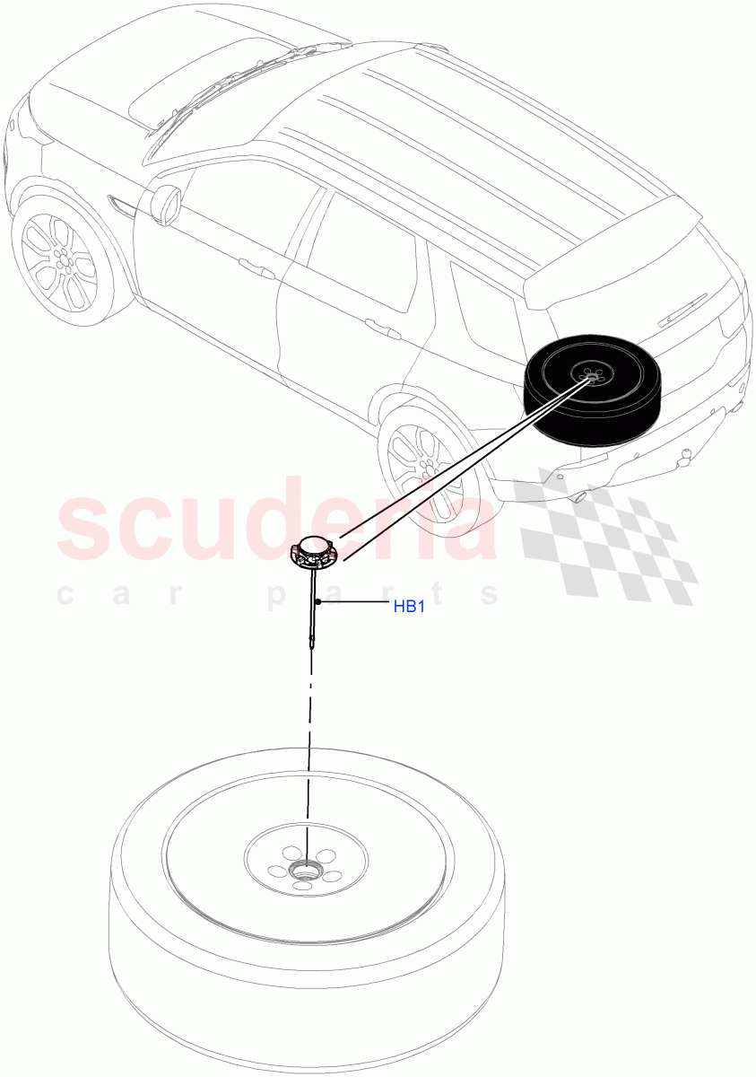 Spare Wheel Carrier(Itatiaia (Brazil),With 5 Seat Configuration)((V)FROMGT000001) of Land Rover Land Rover Discovery Sport (2015+) [1.5 I3 Turbo Petrol AJ20P3]