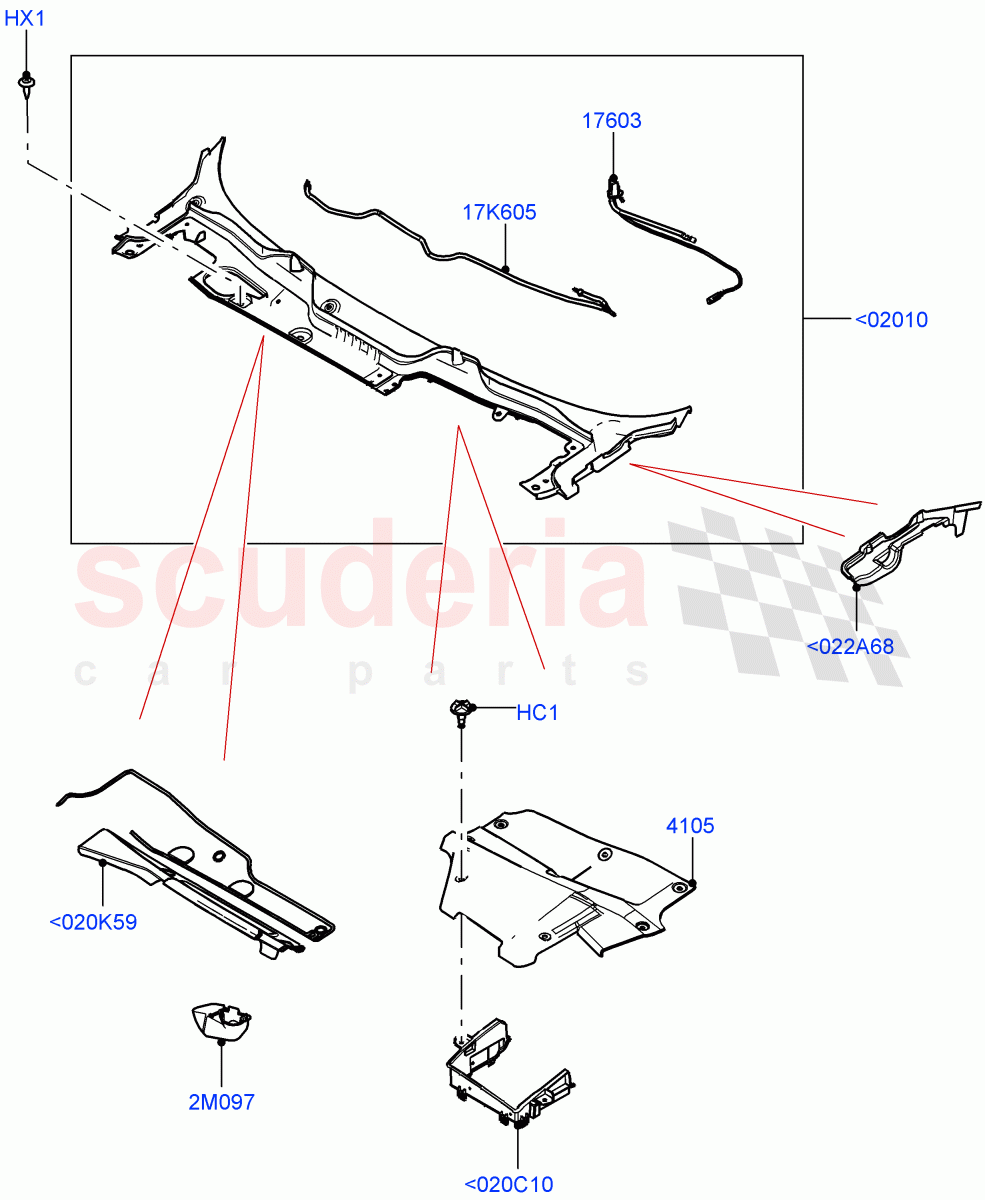 Cowl/Panel And Related Parts (Changsu (China)) of Land Rover Land Rover Range Rover Evoque (2019+) [2.0 Turbo Diesel AJ21D4]