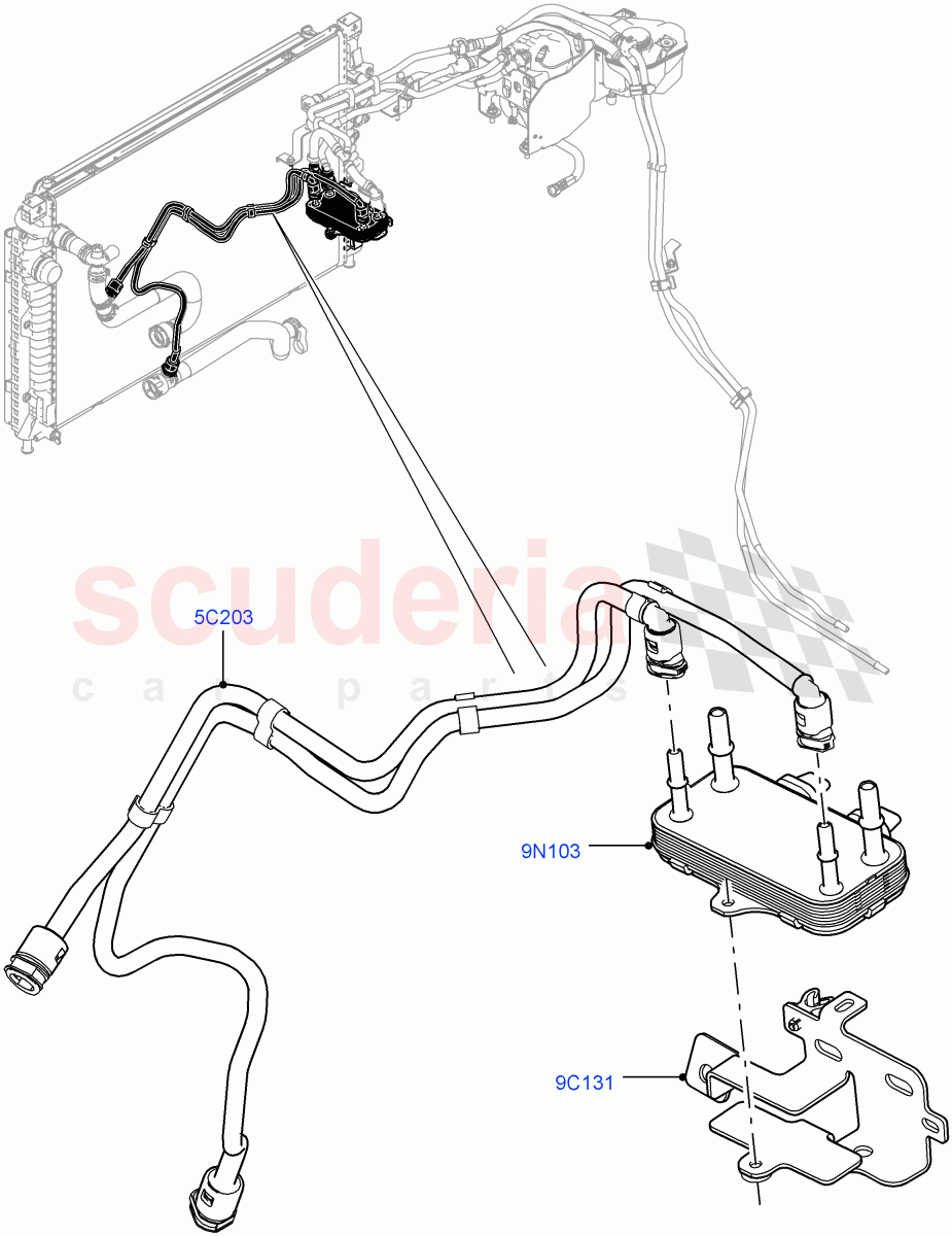 Fuel Cooler Assembly(2.0L I4 DSL MID DOHC AJ200,Halewood (UK),2.0L I4 DSL HIGH DOHC AJ200) of Land Rover Land Rover Range Rover Evoque (2012-2018) [2.0 Turbo Diesel]