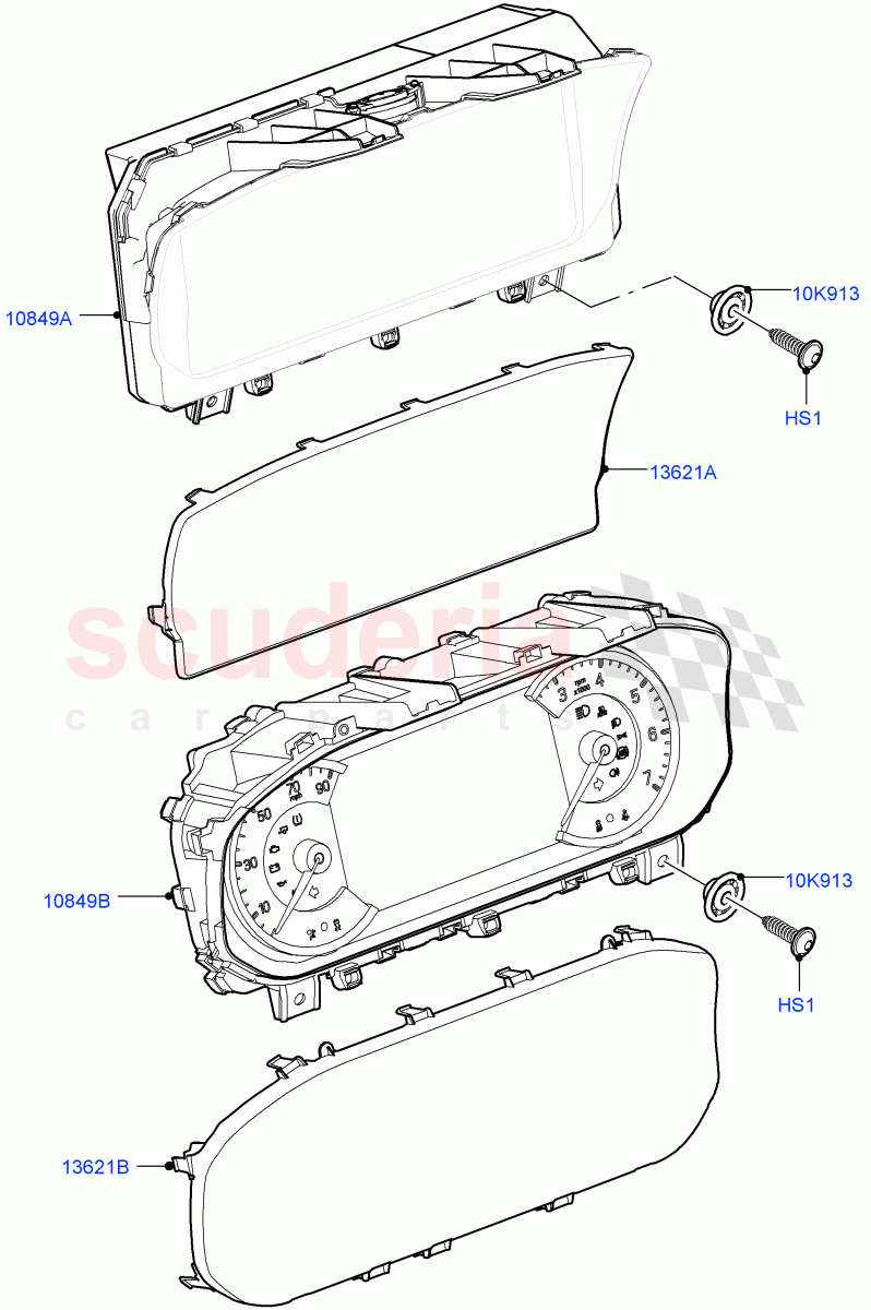 Instrument Cluster (Nitra Plant Build) ((V) FROMK2000001) of Land Rover Land Rover Discovery 5 (2017+) [3.0 I6 Turbo Diesel AJ20D6]