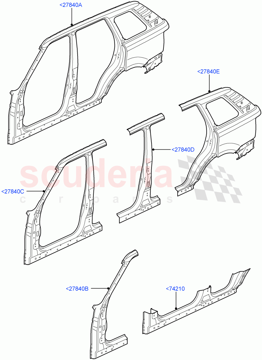 Side Panels - Outer(Cut Panels)((V)FROMAA000001) of Land Rover Land Rover Range Rover Sport (2010-2013) [3.6 V8 32V DOHC EFI Diesel]