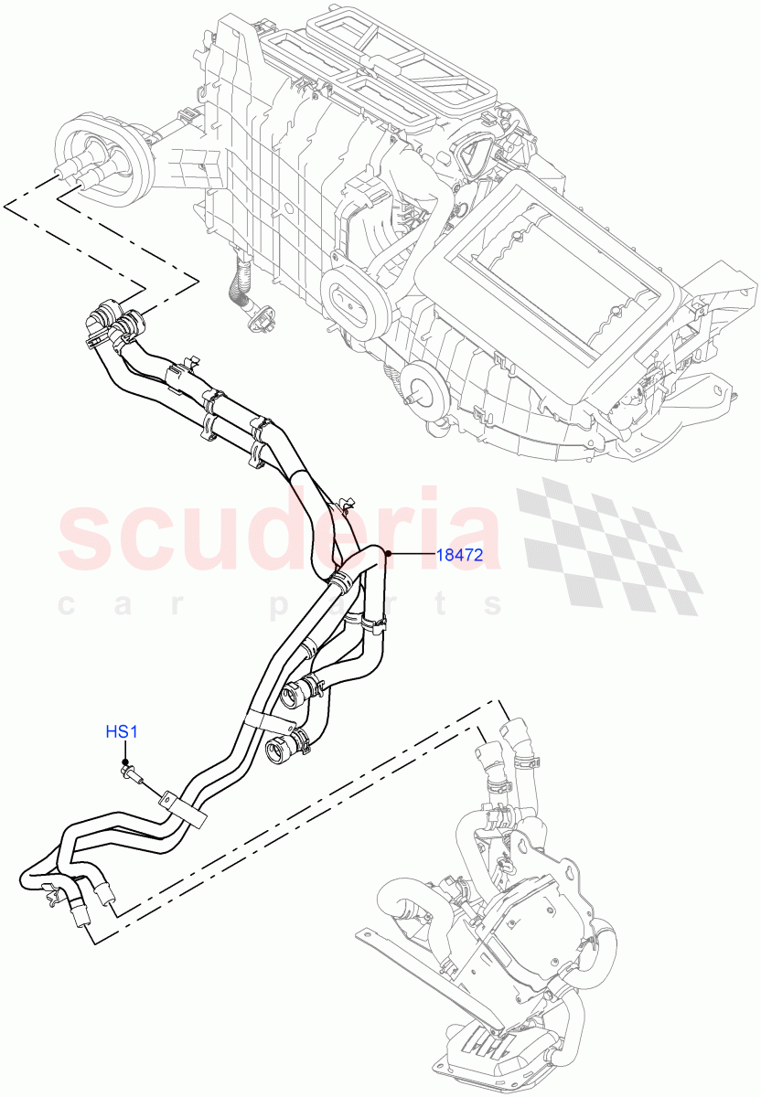 Heater Hoses(2.0L I4 DSL MID DOHC AJ200,Electric Auxiliary Coolant Pump) of Land Rover Land Rover Range Rover Velar (2017+) [2.0 Turbo Diesel]