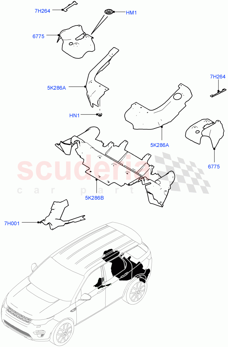 Splash And Heat Shields(Rear, Body)(Changsu (China))((V)FROMFG000001,(V)TOKG446857) of Land Rover Land Rover Discovery Sport (2015+) [2.0 Turbo Petrol AJ200P]