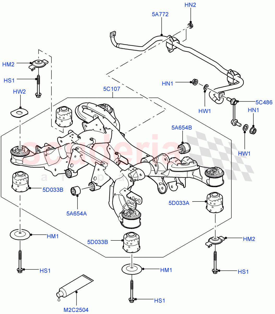 Rear Cross Member & Stabilizer Bar (Less Armoured) ((V) FROMAA000001) of Land Rover Land Rover Range Rover (2010-2012) [3.6 V8 32V DOHC EFI Diesel]