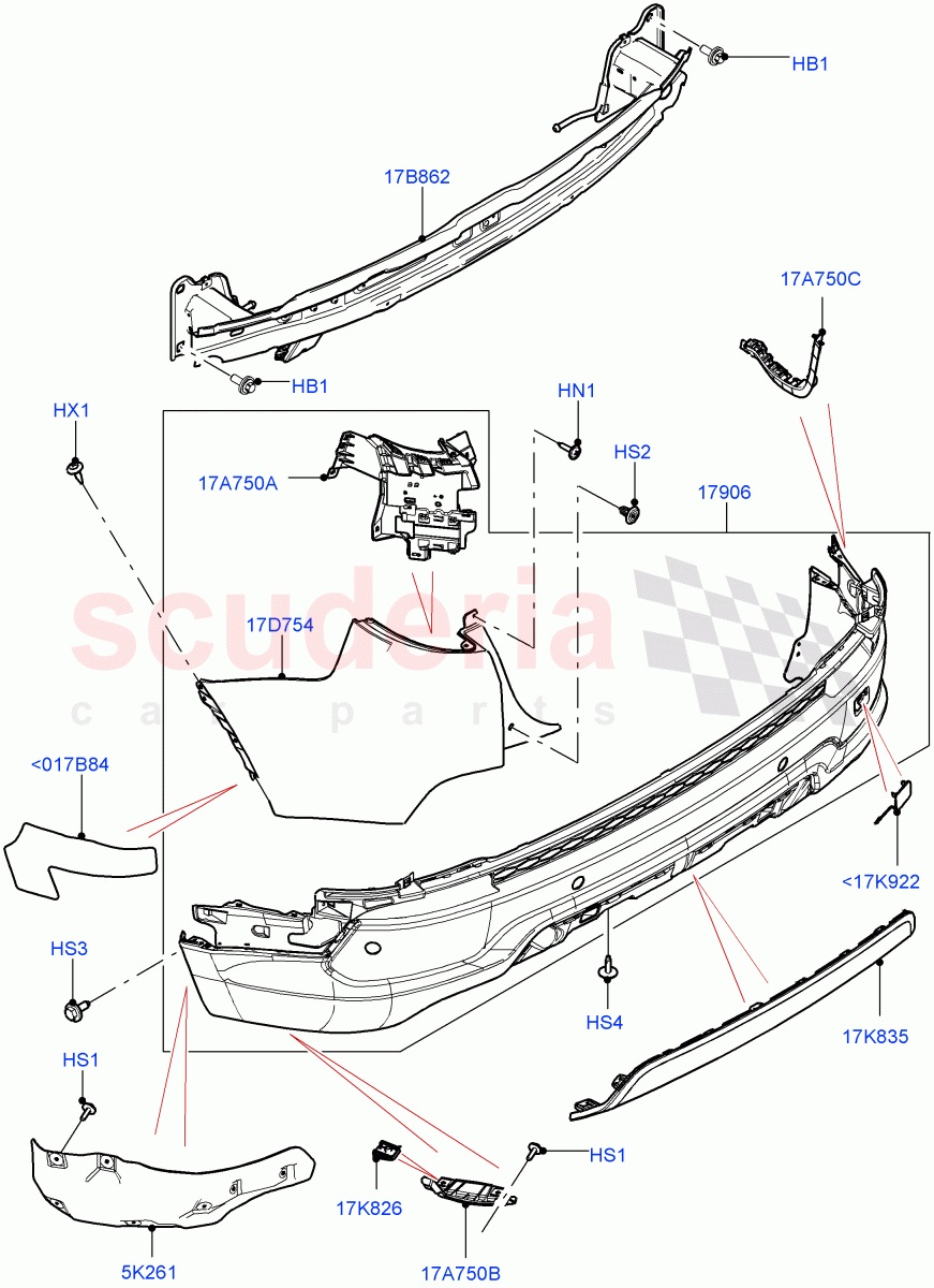 Rear Bumper (Halewood (UK), Front Bumper - Painted Body Colour) ((V) FROMLH000001) of Land Rover Land Rover Discovery Sport (2015+) [2.0 Turbo Diesel]