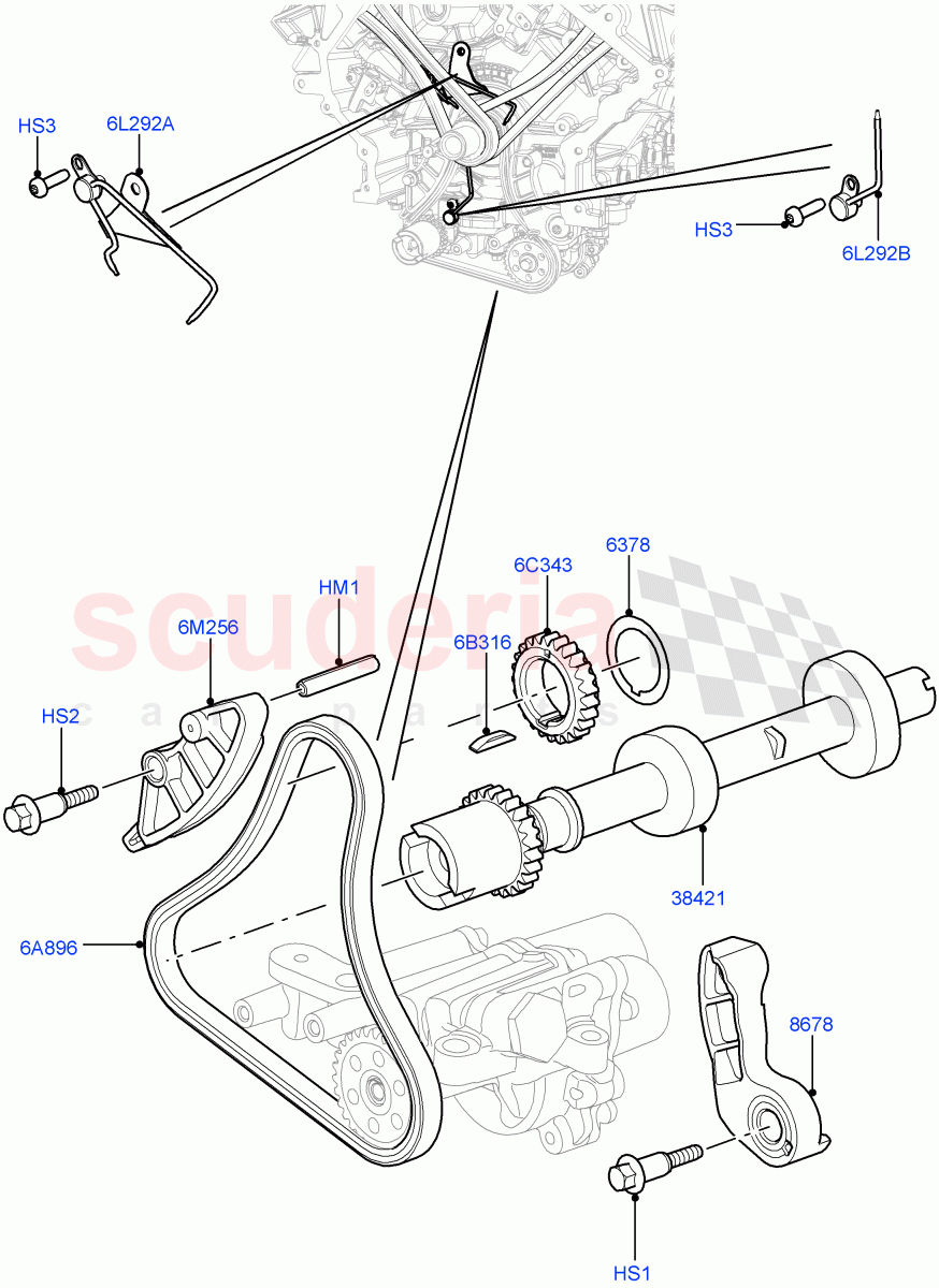 Timing Gear (Auxiliary Drive) (5.0L OHC SGDI NA V8 Petrol - AJ133) ((V) FROMAA000001) of Land Rover Land Rover Range Rover (2010-2012) [5.0 OHC SGDI NA V8 Petrol]