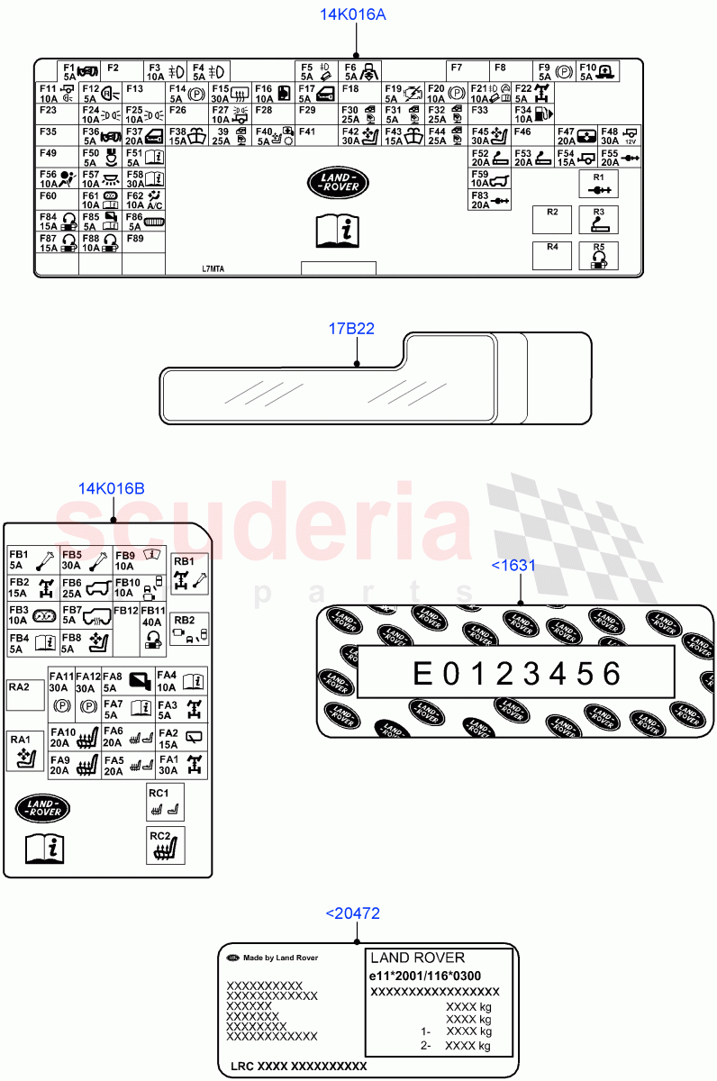 Labels(Information)(Itatiaia (Brazil))((V)FROMGT000001) of Land Rover Land Rover Range Rover Evoque (2012-2018) [2.0 Turbo Petrol GTDI]