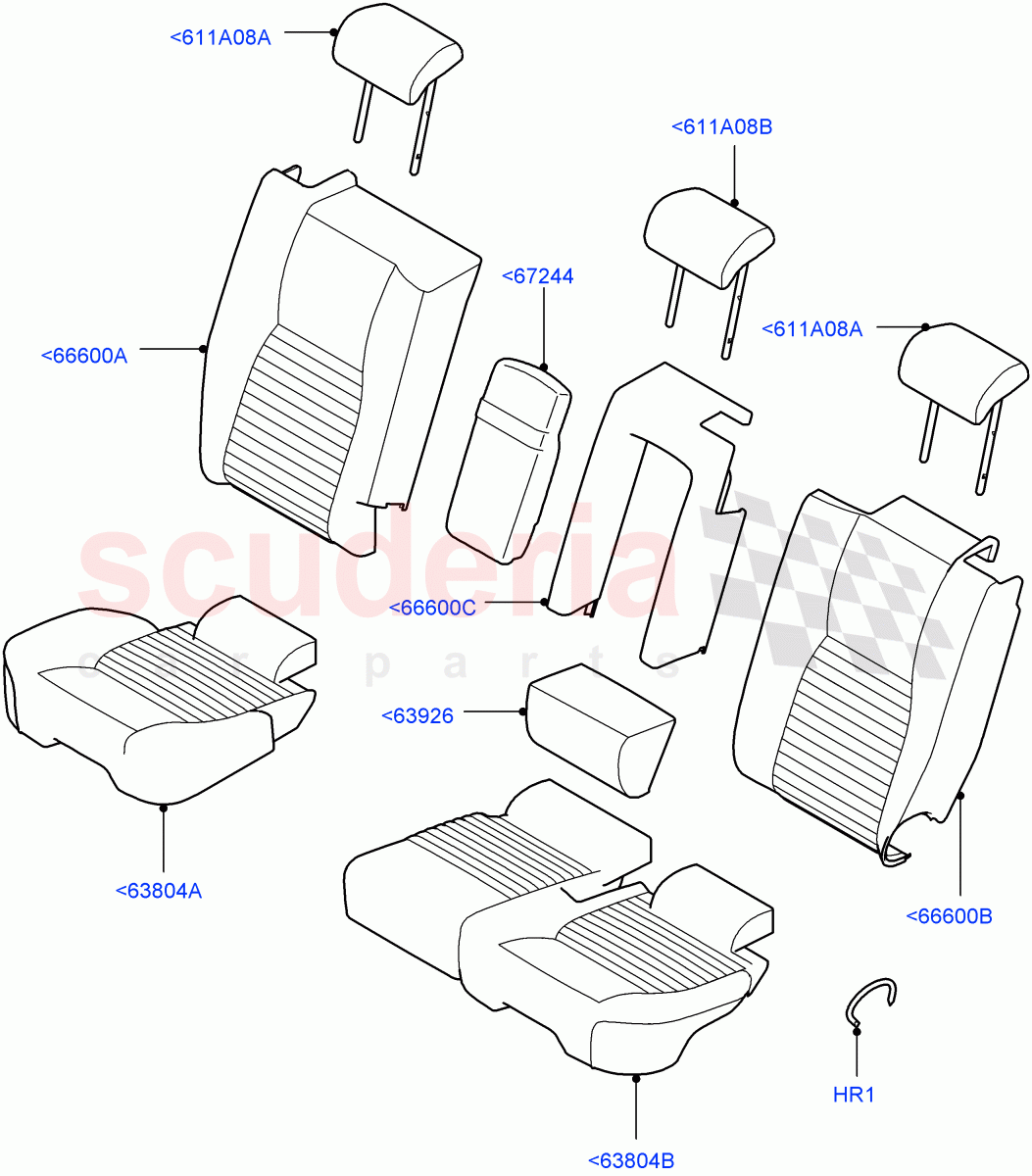 Rear Seat Covers(Windsor Leather,Changsu (China),60/40 Load Through With Slide,With 60/40 Manual Fold Thru Rr Seat)((V)FROMFG000001) of Land Rover Land Rover Discovery Sport (2015+) [2.0 Turbo Diesel AJ21D4]