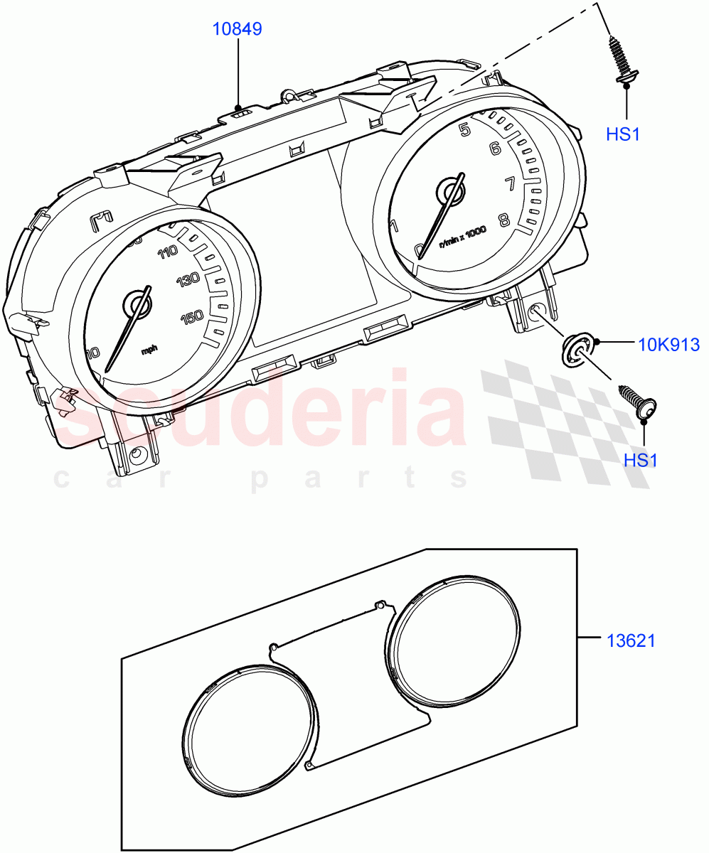 Instrument Cluster (Partial TFT/LCD Instrument Cluster) ((V) TOHA999999) of Land Rover Land Rover Range Rover Sport (2014+) [3.0 I6 Turbo Diesel AJ20D6]