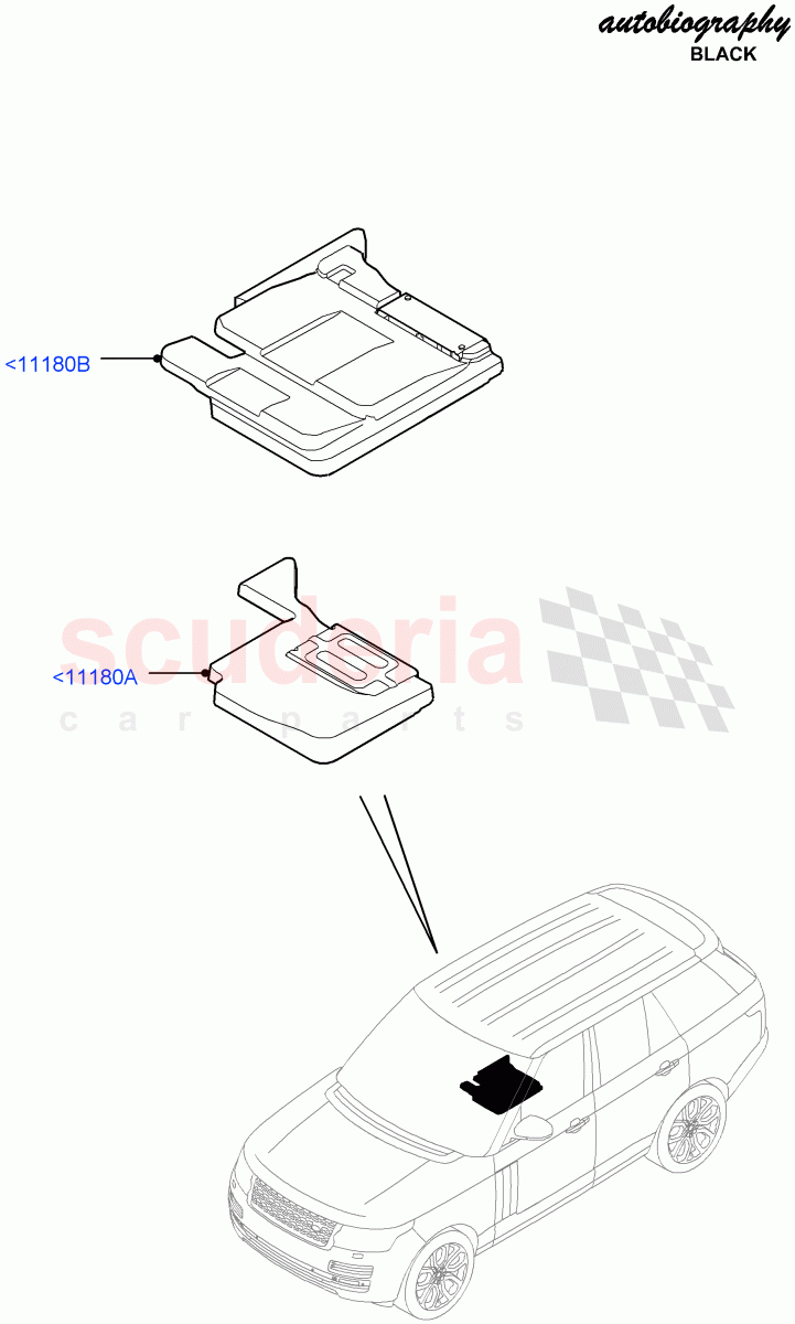 Insulators - Rear (Passenger Compartment) (Console Deployable Tables) ((V) FROMEA000001, (V) TOGA999999) of Land Rover Land Rover Range Rover (2012-2021) [2.0 Turbo Petrol AJ200P]