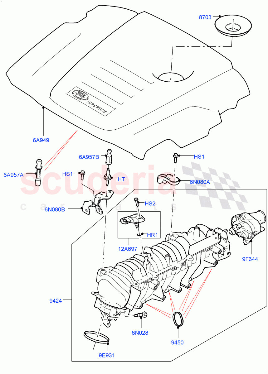 Inlet Manifold (Nitra Plant Build) (2.0L I4 DSL HIGH DOHC AJ200) ((V) FROMK2000001) of Land Rover Land Rover Defender (2020+) [2.0 Turbo Diesel]