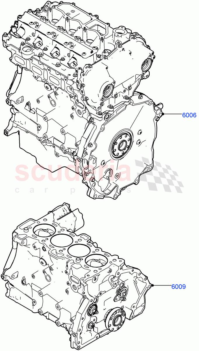 Service Engine And Short Block(2.0L AJ20P4 Petrol E100 PTA,Halewood (UK),2.0L AJ20P4 Petrol High PTA,2.0L AJ20P4 Petrol Mid PTA) of Land Rover Land Rover Discovery Sport (2015+) [2.0 Turbo Petrol AJ200P]